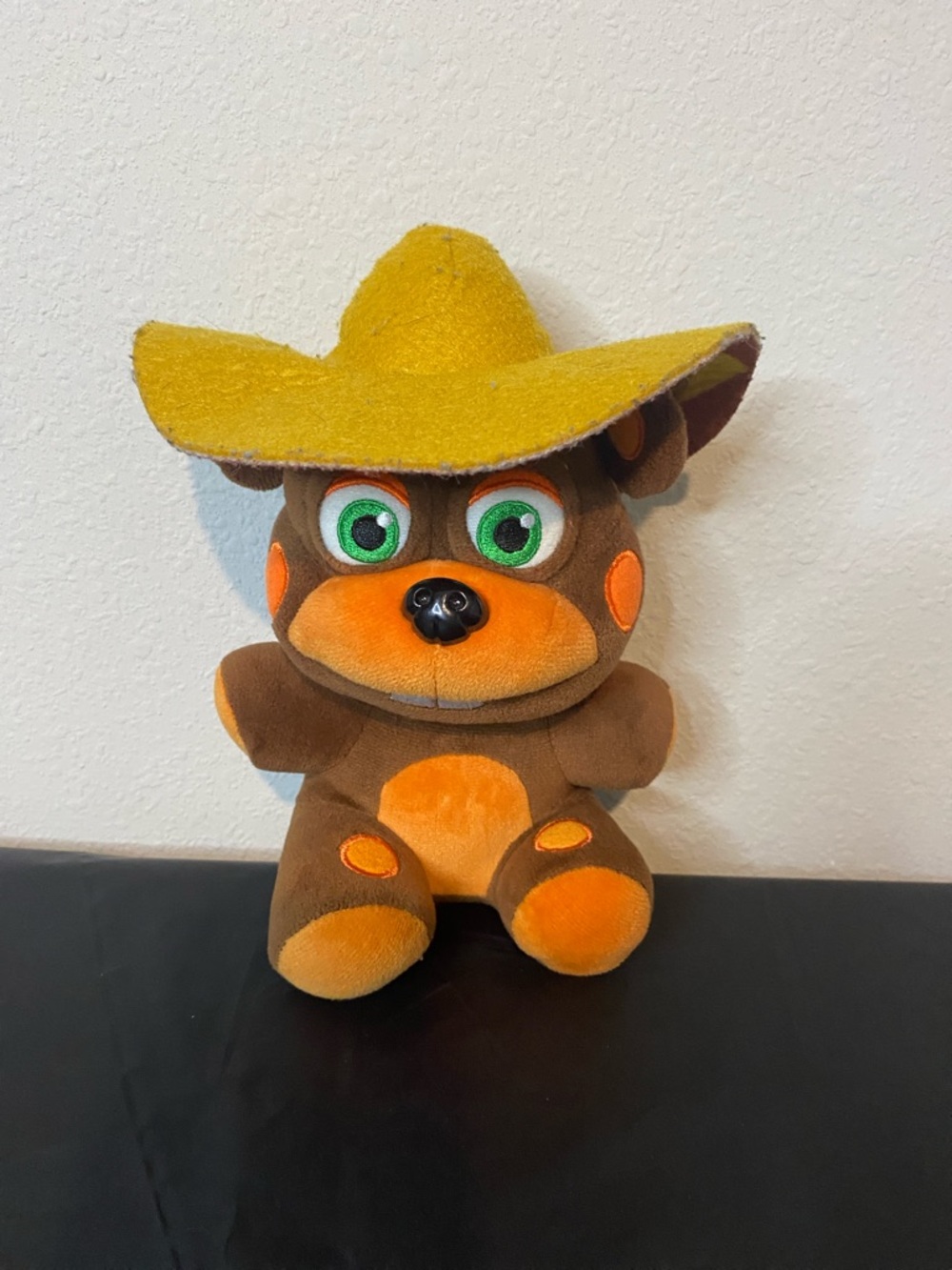 Plush Brown & Orange Bear with Yellow Hat